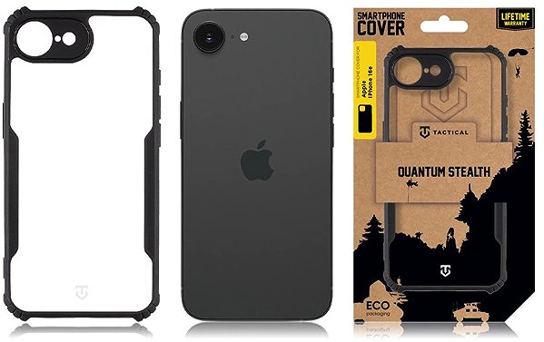 Handyhülle Tactical Quantum Stealth Cover für Apple iPhone 16e/17e Clear/Black ...