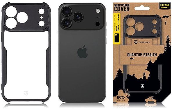 Handyhülle Tactical Quantum Stealth Kryt für Apple iPhone 17 Pro Max Clear/Black ...