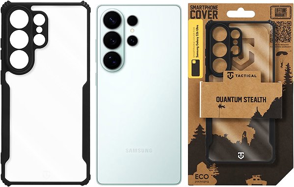 Telefon tok Tactical Quantum Stealth Samsung Galaxy S26 Ultra átlátszó/fekete tok ...