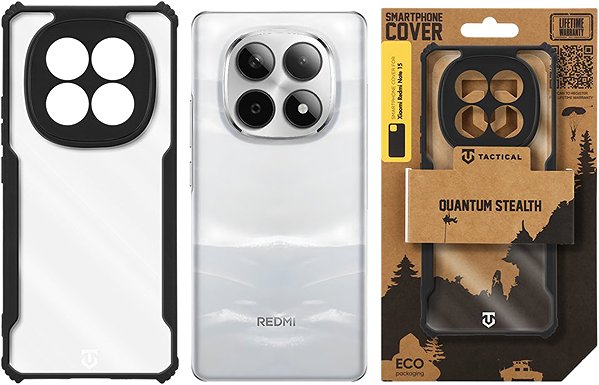 Handyhülle Tactical Quantum Stealth Schutzhülle für Xiaomi Redmi Note 15 Clear/Black ...
