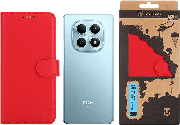 Mobiltelefon tok Tactical Field Notes Xiaomi Redmi Note 15 4G/5G piros tok ...