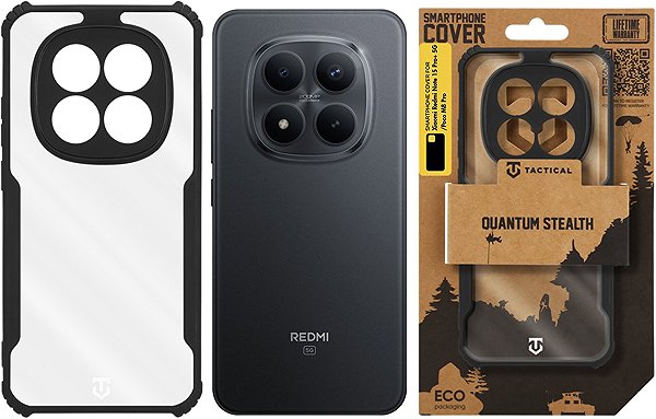 Handyhülle Tactical Quantum Stealth Cover für Xiaomi Redmi Note 15 Pro+ Clear/Black ...