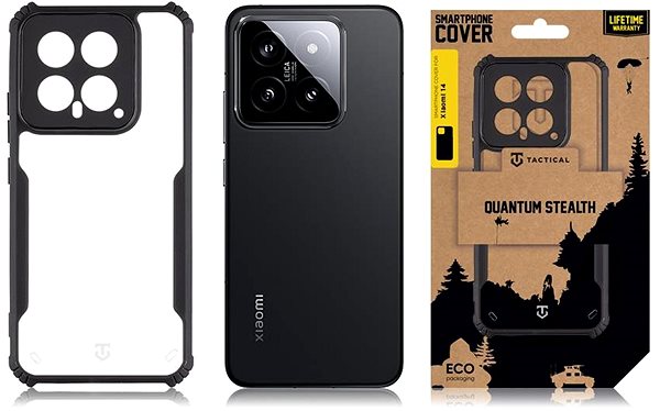 Mobiltelefon tok Tactical Quantum Stealth Xiaomi 14 Clear/Black tok ...