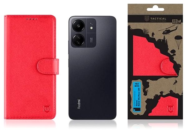 Puzdro na mobil Tactical Field Notes na Xiaomi Redmi 13C/Poco C65 Red ...