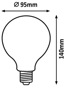 LED Bulb Rabalux LED filament G95 E27 8W ...