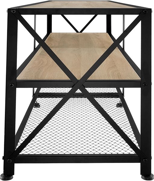 TV stolík Tectake Televízny stolík – 141 cm, Industrial svetlé drevo, dub Sonoma ...
