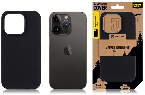 Kryt na mobil Tactical Velvet Smoothie Kryt na Apple iPhone 14 Pro Asphalt ...