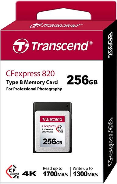 Pamäťová karta Transcend CFexpress 820 Type B 256 GB PCIe Gen3 ×2 ...