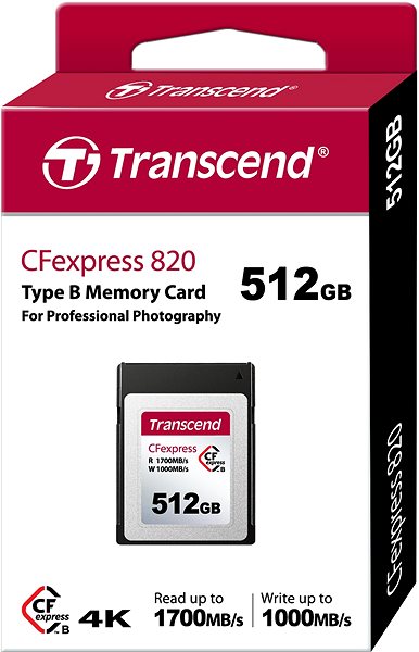 Memóriakártya Transcend CFexpress 820 B típusú 512 GB-os PCIe Gen3 x2 ...
