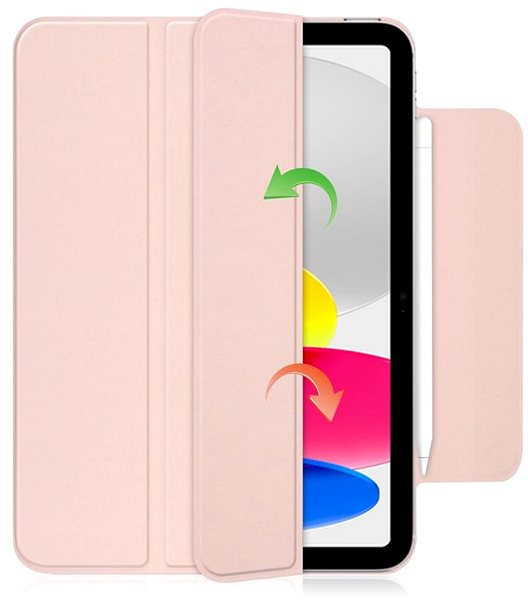 Puzdro na tablet Tech-Protect Magnetic Smartcase puzdro na iPad 10.9'' 2022, ružové ...