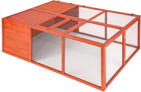 Králíkárna Tectake Skládací králíkárna 159×109×55cm, hnědá ...