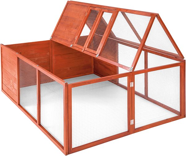 Králíkárna Tectake Skládací králíkárna 159×109×55cm, hnědá ...