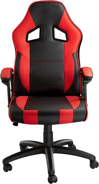 Office Armchair Tectake Senpai, black/red Front side - 3D