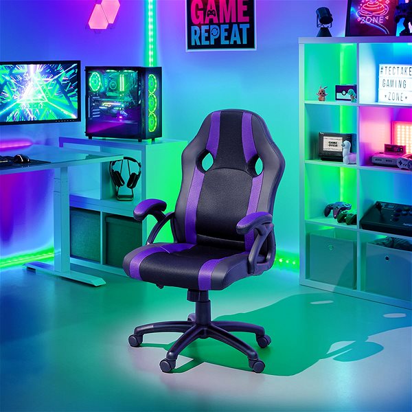 Office Armchair Tectake Goodman, black/purple ...
