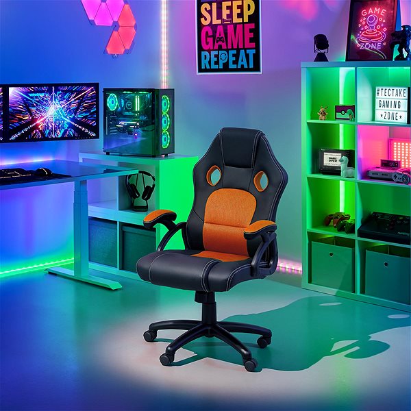 Office Armchair Tectake Tyson, black/orange ...