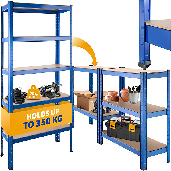 Shelving Unit TecTake Storage rack 5 levels, load capacity 350 kg ...