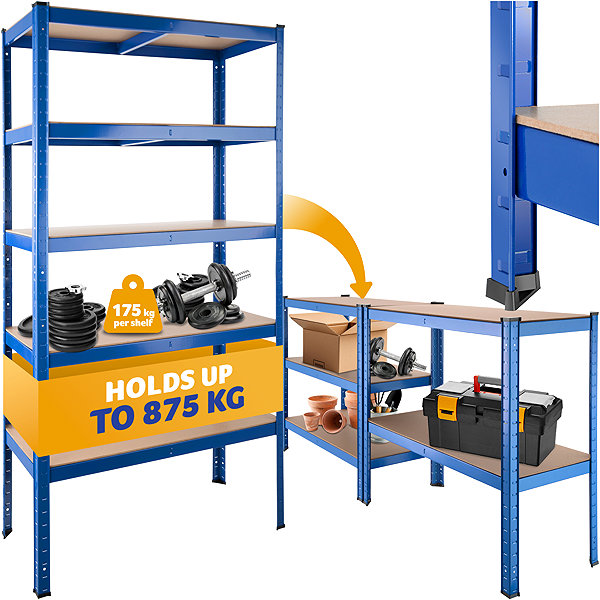 Shelving Unit TecTake Storage rack 5 levels, load capacity 875 kg ...