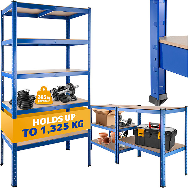 Shelving Unit TecTake Storage rack 5 levels, load capacity 1325 kg ...