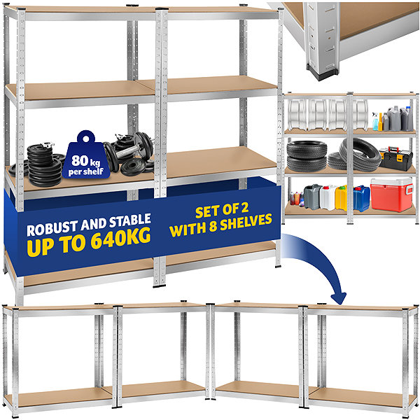 Shelving Unit TecTake Shelf, 2 × 4 shelves ...