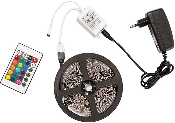 LED Light Strip 4× LED remote control strip 5m white ...