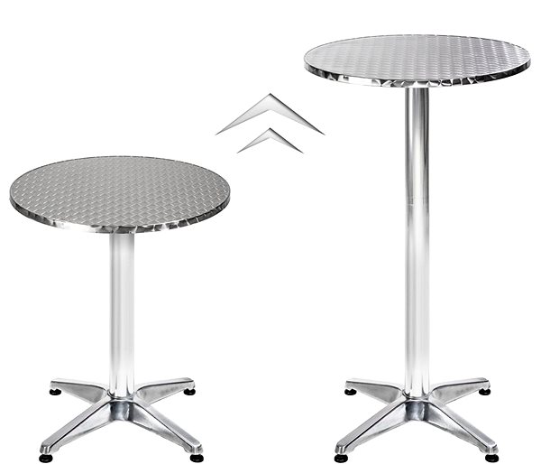 Barový stôl Barový stolík hliníkový 60 cm, nožička 6,5 cm skladací ...