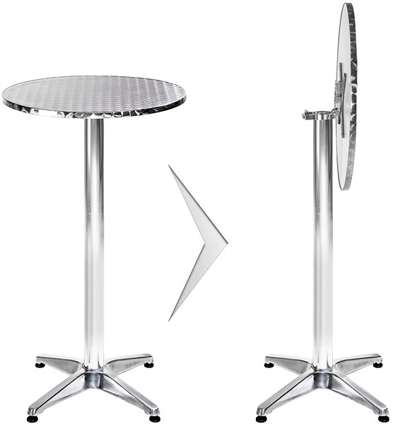 Barový stôl Barový stolík hliníkový 60 cm, nožička 6,5 cm skladací ...