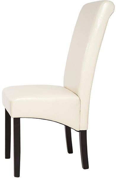 Jedálenská stolička 2× Jedálenská stolička ergonomická, masívne drevo, krémová ...