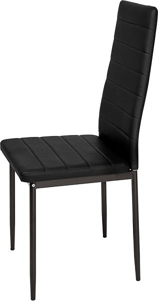 Jedálenská stolička 2× Jedálenská stolička, syntetická koža, čierna ...
