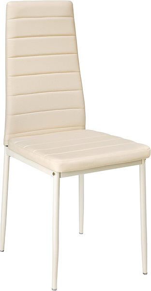 Jedálenská stolička 4× Jedálenská stolička, syntetická koža, béžová ...