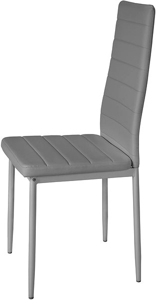 Jedálenská stolička 6× Jedálenská stolička, syntetická koža, sivá ...