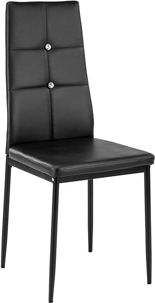 Jedálenská stolička 6× Jedálenská stolička, ozdobné kamienky, čierna ...