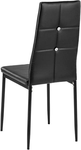 Jedálenská stolička 6× Jedálenská stolička, ozdobné kamienky, čierna ...