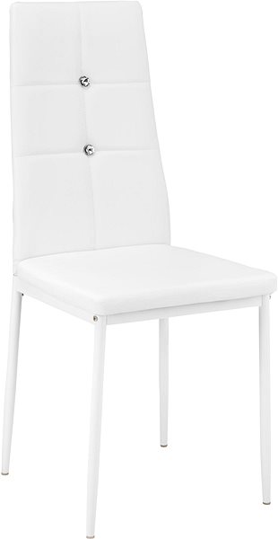Jedálenská stolička 6× Jedálenská stolička, ozdobné kamienky, biela ...