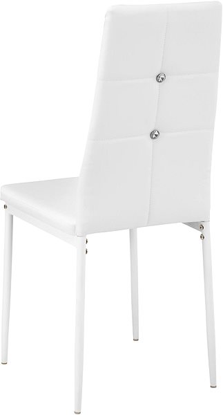 Jedálenská stolička 6× Jedálenská stolička, ozdobné kamienky, biela ...