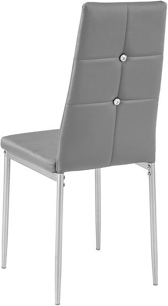 Jedálenská stolička 4× Jedálenská stolička, ozdobné kamienky, sivá ...