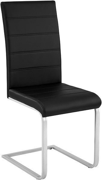 Jedálenská stolička 2× Jedálenská stolička, umelá koža, čierna ...