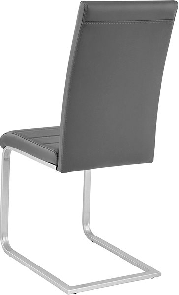 Jedálenská stolička 4× Jedálenská stolička, umelá koža, sivá ...