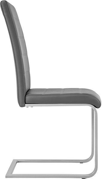 Jedálenská stolička 6× Jedálenská stolička, umelá koža, sivá ...