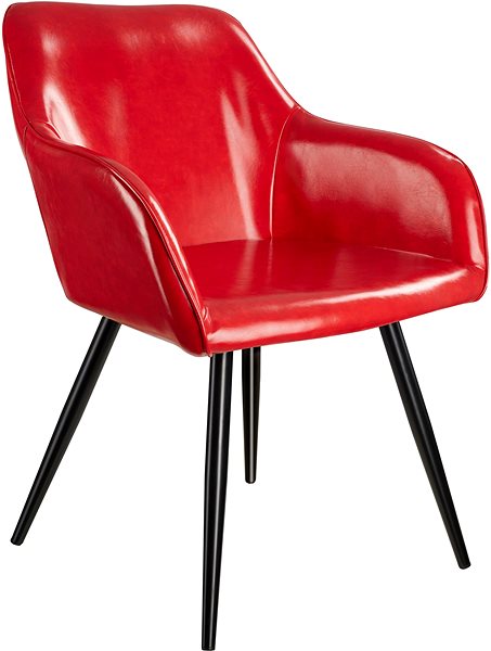 Jedálenská stolička 6× Stolička Marilyn umelá koža, červená/čierna ...