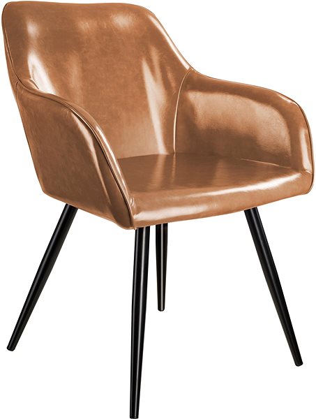 Jedálenská stolička 8× Stolička Marilyn umelá koža, hnedá/čierna ...