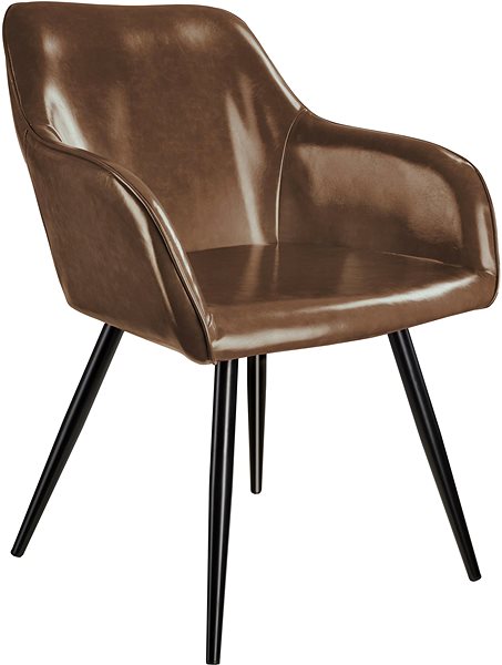 Jedálenská stolička 6× Stolička Marilyn umelá koža, tmavo hnedá/čierna ...