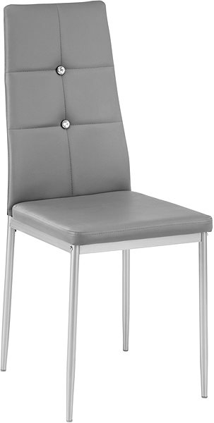 Jedálenská stolička 8× Jedálenská stolička, ozdobné kamienky, sivá ...