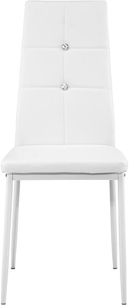 Jedálenská stolička 8× Jedálenská stolička, ozdobné kamienky, biela ...
