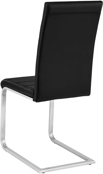 Jedálenská stolička 8× Hojdacia stolička, umelá koža, čierna ...