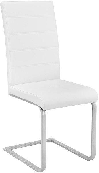 Jedálenská stolička 8× Hojdacia stolička, umelá koža, biela ...