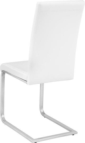 Jedálenská stolička 8× Hojdacia stolička, umelá koža, biela ...