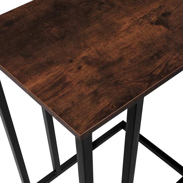 Odkladací stolík Tectake Odkladací stolík Luton 48 × 35 × 70 cm, Industrial tmavé drevo ...