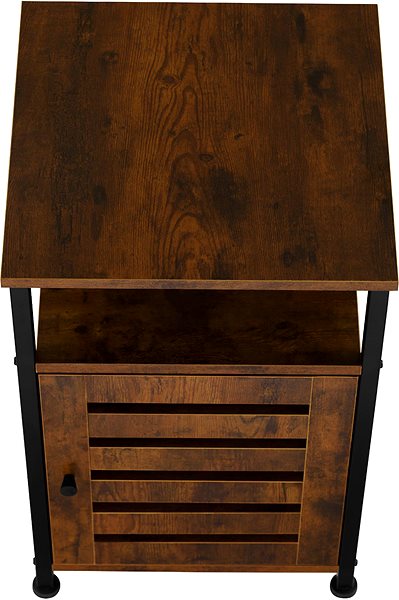 Odkladací stolík Tectake Odkladací stolík Cork 40,5 × 40,5 × 60,5 cm, Industrial tmavé drevo ...