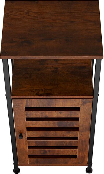 Odkladací stolík Tectake Odkladací stolík Durham 38,5 × 31,5 × 81 cm, Industrial tmavé drevo ...