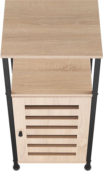 Odkladací stolík Tectake Odkladací stolík Durham 38,5 × 31,5 × 81 cm, Industrial svetlé drevo, dub Sonoma ...